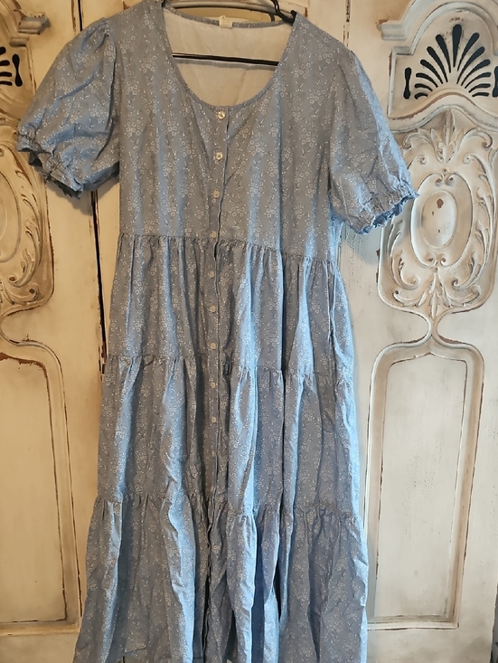 kate quinn Dresses & Skirts - Kate Quinn Women’s Large Cotton Prairie Dress Blue Floral.
